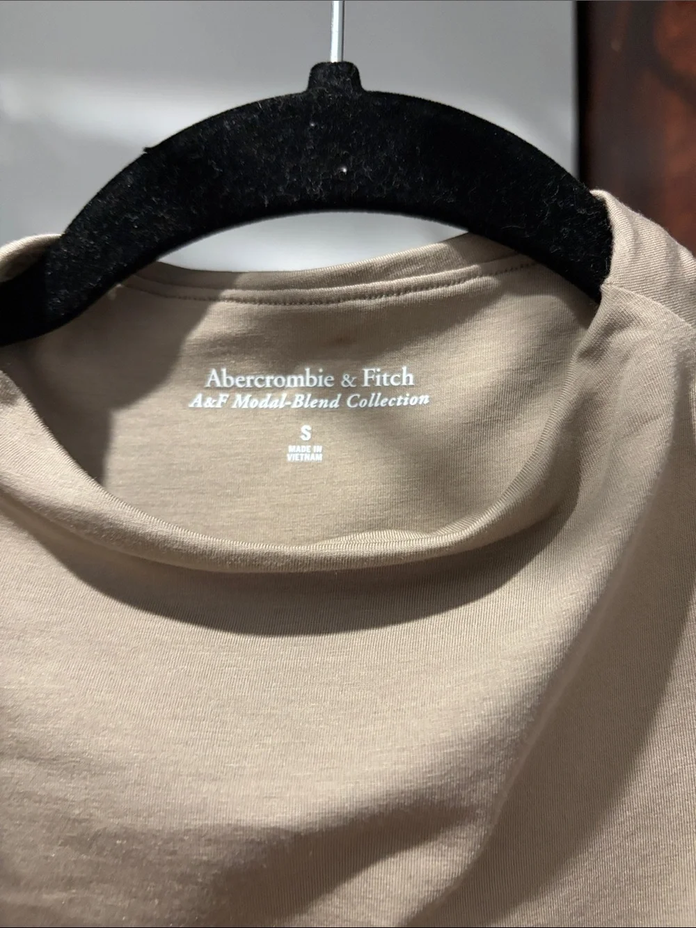 Abercrombie & Fitch Neutral Beige Modal-Blend dress with slit